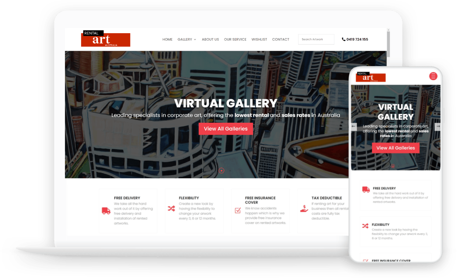 Rental Art Australia Website